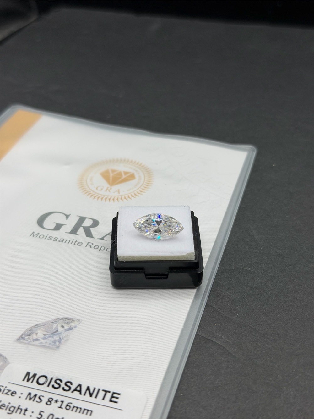 5ct marquise cut Moissanite vvs1 loose stone 8x16mm